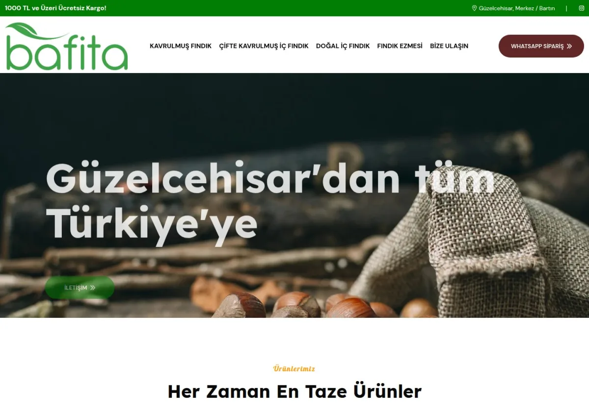 Bafita Fındık - Üreticiden Taze Fındık Adresinize Kadar Teslim! web sitesi