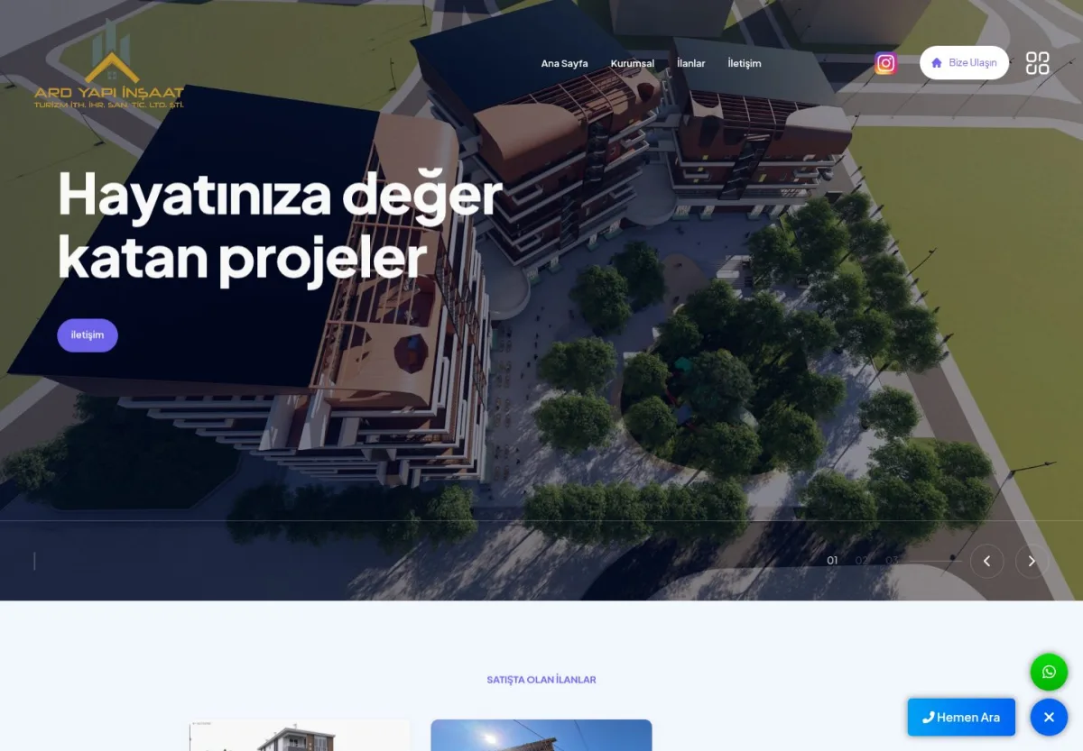 ARD İnşaat Bartın web sitesi önizlemesi