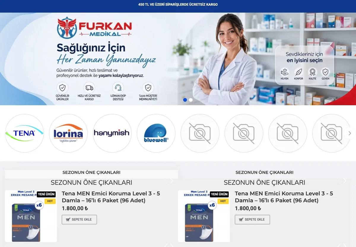 Furkan Medikal web sitesi önizlemesi