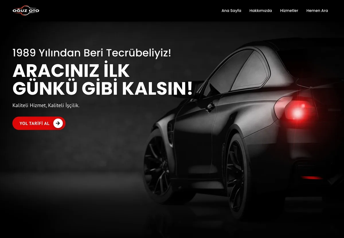 Oğuz Oto Servis web sitesi önizlemesi