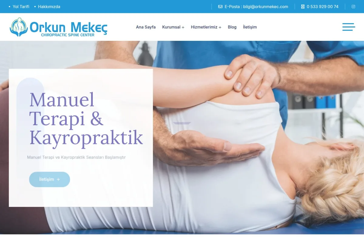 Fizyoterapist Orkun Mekeç web sitesi önizlemesi